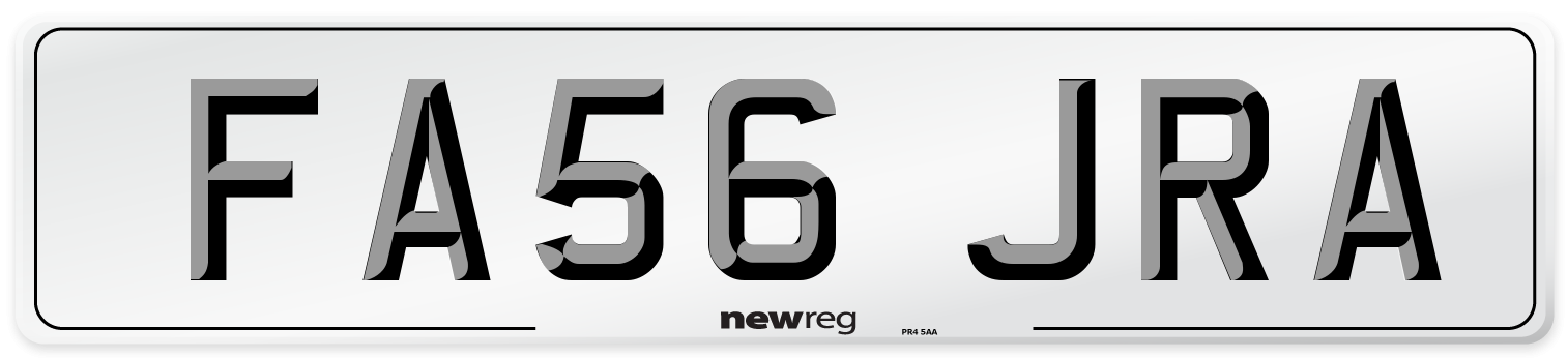FA56 JRA Number Plate from New Reg